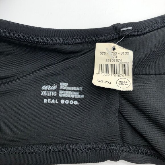 Aerie Real Good Scoop Bikini Top Black V Neck Removable Cups XXL - Picture 3 of 4
